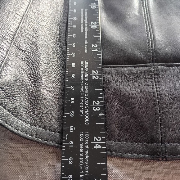 Women's Nine West Black Moto Zip Leather Jacket V-Double Front Pockets Size XL - Picture 6 of 11